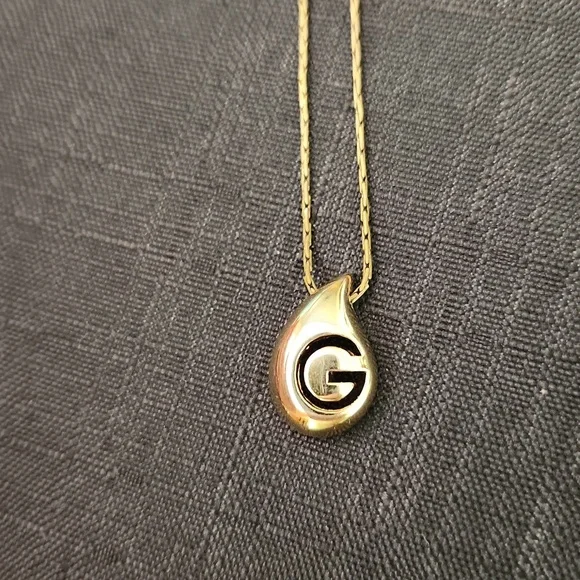 Givenchy Gold Necklace w/ "G" Pendant - Picture 1 of 8